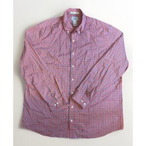 L.L. Bean Men XXL Tall Plaid Long Sleeve Shirt Button‎ Down Slightly Fitted